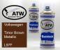 Preview: Volkswagen, Timor Brown Metallic, L97F: 400ml Sprühdose + 400ml Klarlack - Set, von ATW Autoteile West.